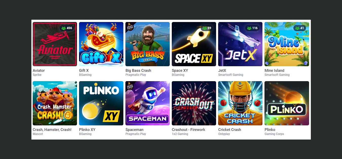 variety of games, including classic slot machines, cumulative jackpot slots, IDR