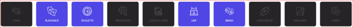 You also have the option to select a language for the gaming site from the top menu: