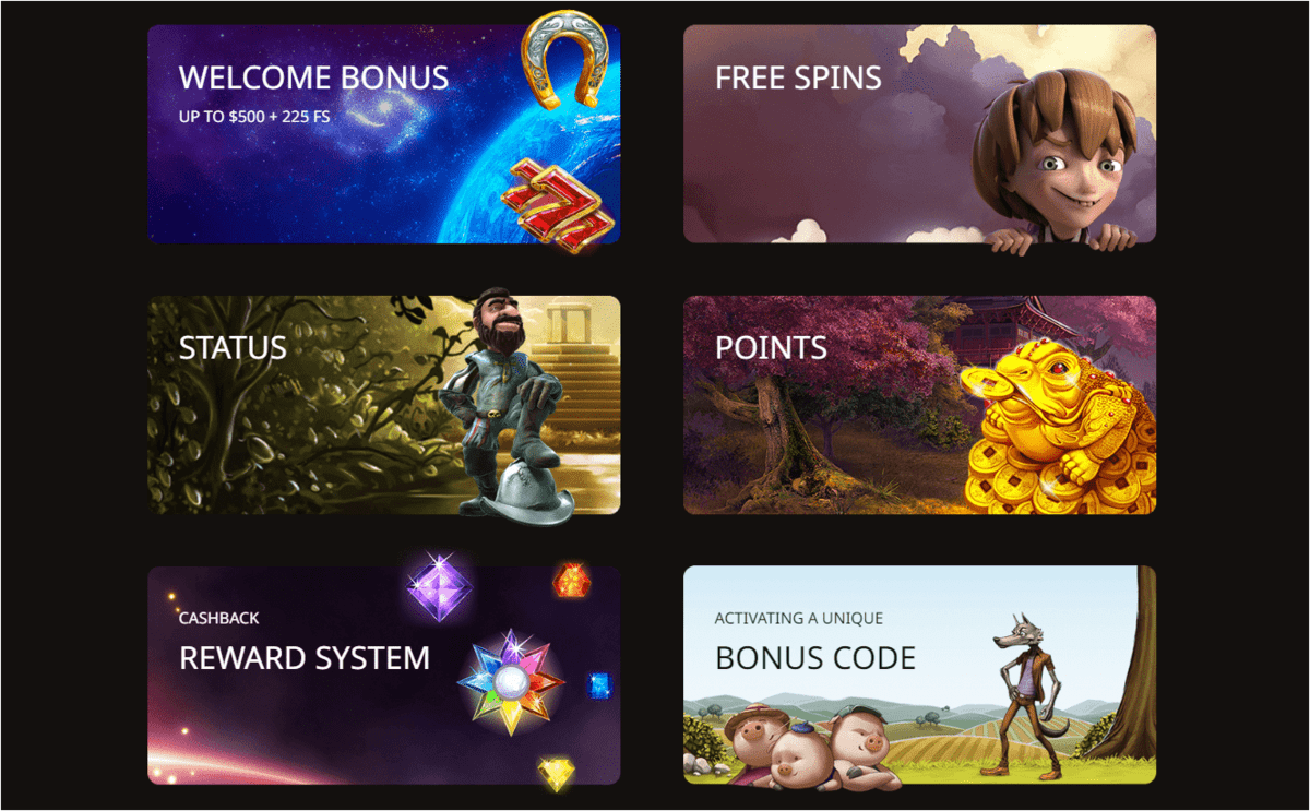 Welcome Bonus - A four-part bonus structure covering the first, second, third, and fourth deposits; Bonuses at Casino Online PlayFortuna.
