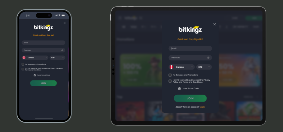 Slotty, Playtech, Push Gaming, Thunderkick, Yggdrasil Gaming, Evolution Bitkingz Mobile Casino