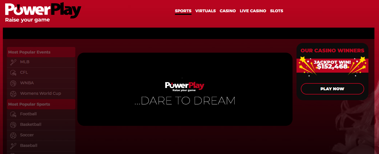 Bonuses and game promotions available at Power Play Casino Canada